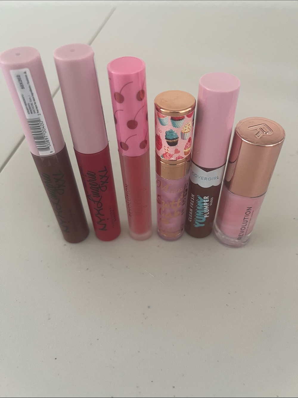 6 NYX Lipstick and Lip Gloss Set in Pink and Brown Tones